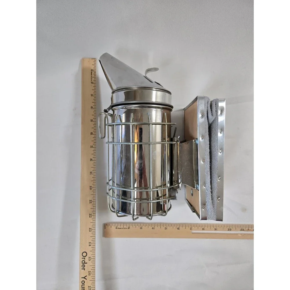 Bee Hive Smoker, Large Beekeeping Stainless Steel Supplies Tools w/ Heat Shield